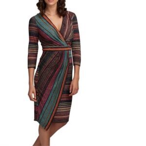 Boston Proper Multicolor Striped Long Sleeve Dress